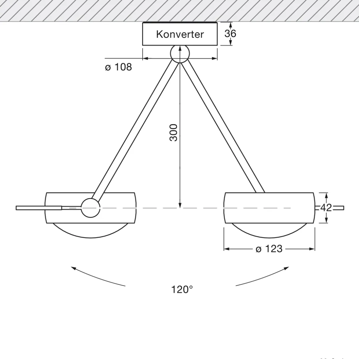 Occhio Sento E soffitto due up "air" LED Deckenleuchte, 30 cm, 2700 K