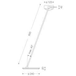 Occhio Sento E tavolo LED Tischleuchte, 60 cm, 2700 K