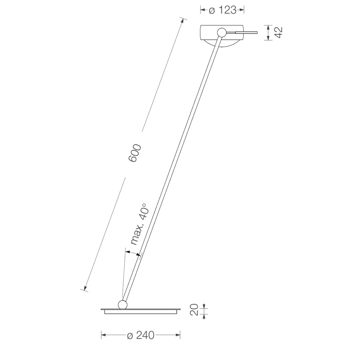 Occhio Sento E tavolo LED Tischleuchte, 60 cm, 2700 K