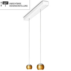 Oligo Balino LED Pendelleuchte, 2-flg., unsichtbare Höhenverstellung, Baldachin: weiß matt