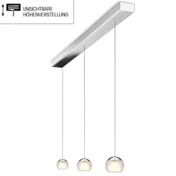 Oligo Balino LED Pendelleuchte, 3-flg., unsichtbare Höhenverstellung, Baldachin: Chrom
