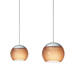 Oligo Balino LED Pendelleuchte, 2-flg., unsichtbare Höhenverstellung, Baldachin: Alu gebürstet