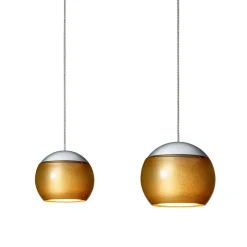 Oligo Balino LED Pendelleuchte, 2-flg., unsichtbare Höhenverstellung, Baldachin: Alu gebürstet