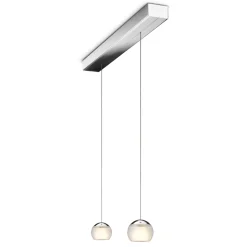 Oligo Balino LED Pendelleuchte, 2-flg., unsichtbare Höhenverstellung, Baldachin: Chrom