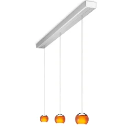 Oligo Balino LED Pendelleuchte, 3-flg., unsichtbare Höhenverstellung, Baldachin: Alu gebürstet