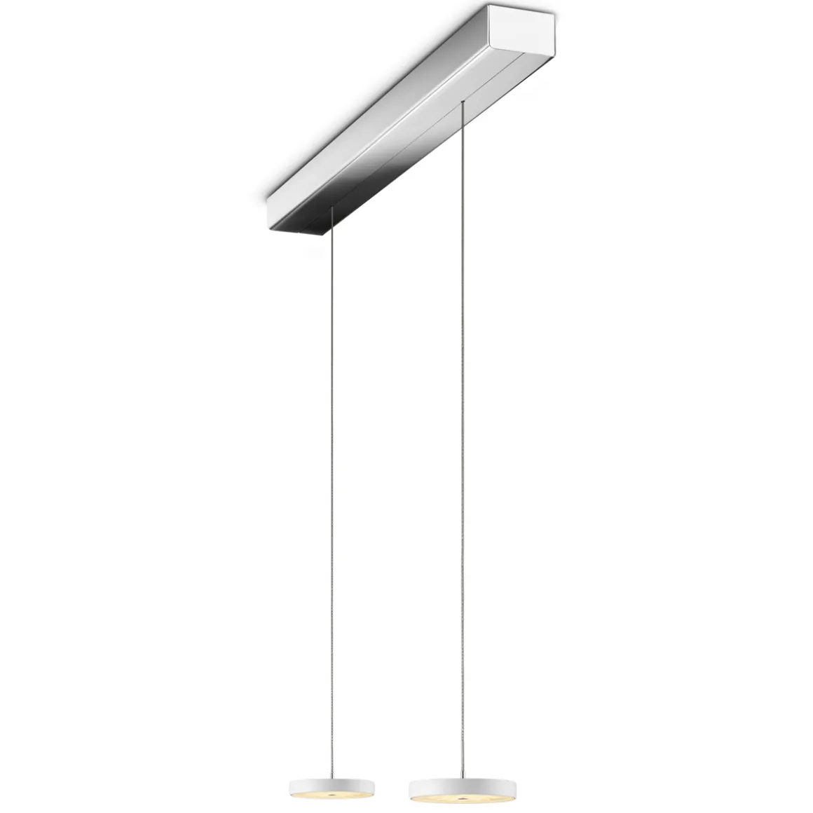Oligo Decent LED Pendelleuchte, 2-flg., TW, unsichtbare Höhenverstellung, Baldachin: Chrom