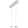 Oligo Decent LED Pendelleuchte, 2-flg., TW, unsichtbare Höhenverstellung, Baldachin: Alu gebürstet