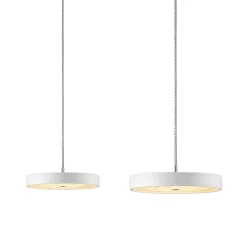 Oligo Decent LED Pendelleuchte, 2-flg., TW, unsichtbare Höhenverstellung, Baldachin: Alu gebürstet