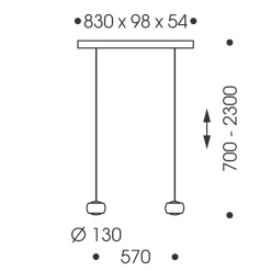 Oligo Grace LED Pendelleuchte, 2-flg., TW, unsichtbare Höhenverstellung, Baldachin: weiß matt, Abverkaufsware