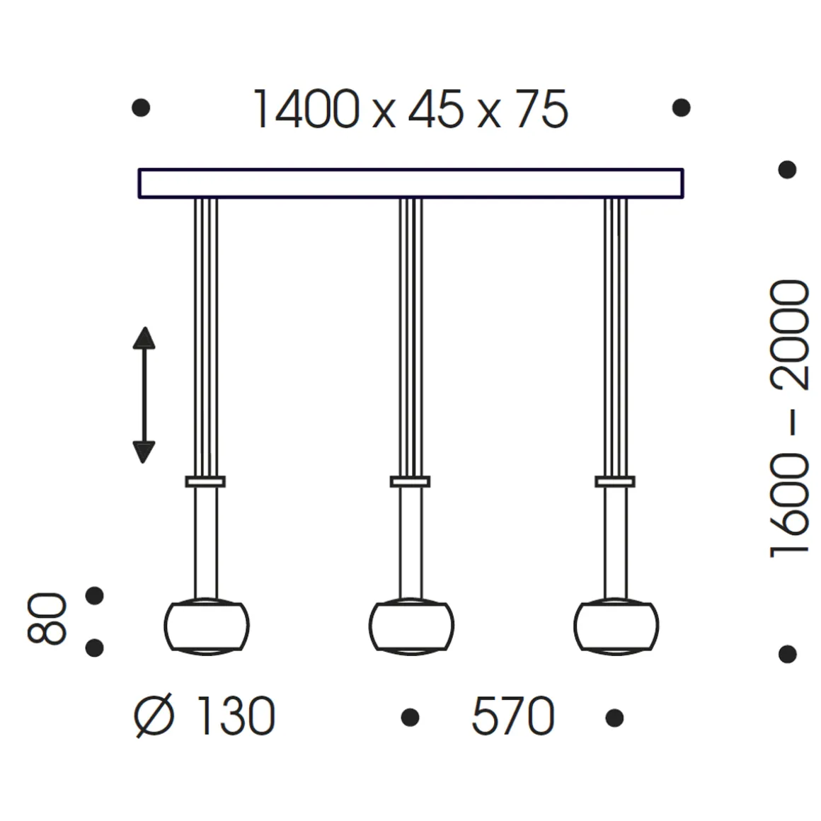 Oligo Grace LED Pendelleuchte, 3-flg., Tunable White