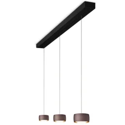 Oligo Grace LED Pendelleuchte, 3-flg., TW, unsichtbare Höhenverstellung, Baldachin: schwarz