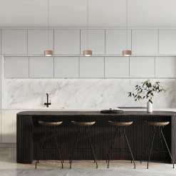 Oligo Grace LED Pendelleuchte, 3-flg., TW, unsichtbare Höhenverstellung, Baldachin: Chrom