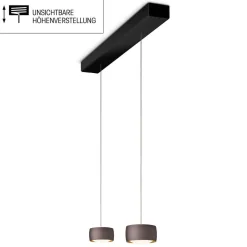 Oligo Grace LED Pendelleuchte, 2-flg., TW, unsichtbare Höhenverstellung, Baldachin: schwarz