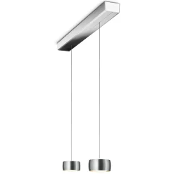 Oligo Grace LED Pendelleuchte, 2-flg., TW, unsichtbare Höhenverstellung, Baldachin: Chrom