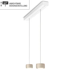 Oligo Grace LED Pendelleuchte, 2-flg., TW, unsichtbare Höhenverstellung, Baldachin: weiß matt