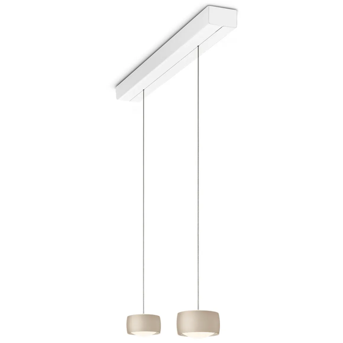 Oligo Grace LED Pendelleuchte, 2-flg., TW, unsichtbare Höhenverstellung, Baldachin: weiß matt