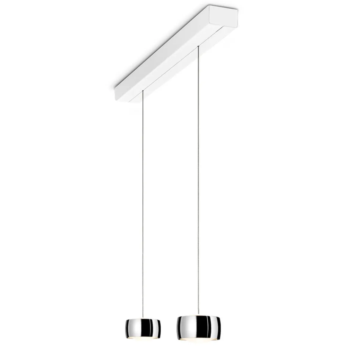 Oligo Grace LED Pendelleuchte, 2-flg., TW, unsichtbare Höhenverstellung, Baldachin: weiß matt