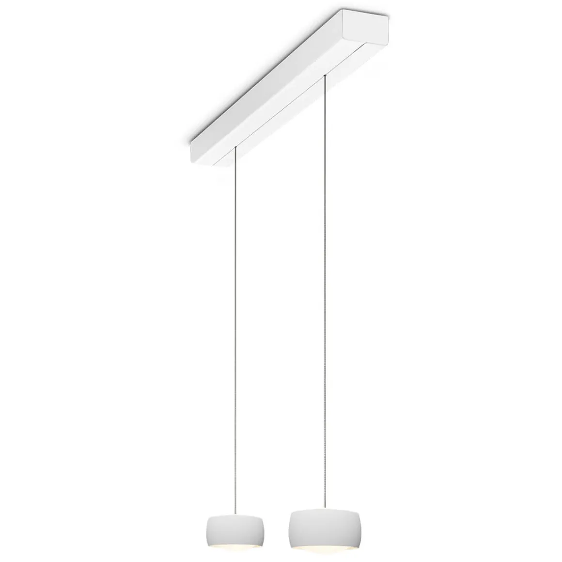 Oligo Grace LED Pendelleuchte, 2-flg., TW, unsichtbare Höhenverstellung, Baldachin: weiß matt