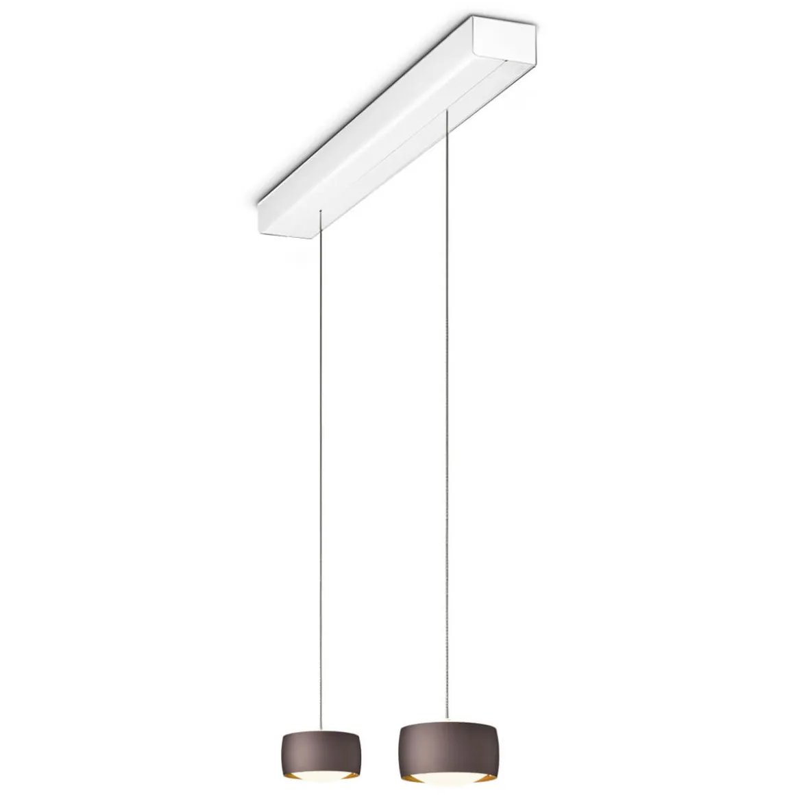 Oligo Grace LED Pendelleuchte, 2-flg., TW, unsichtbare Höhenverstellung, Baldachin: weiß matt