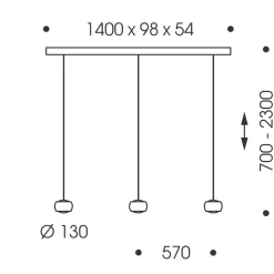 Oligo Grace LED Pendelleuchte, 3-flg., TW, unsichtbare Höhenverstellung, Baldachin: Alu gebürstet