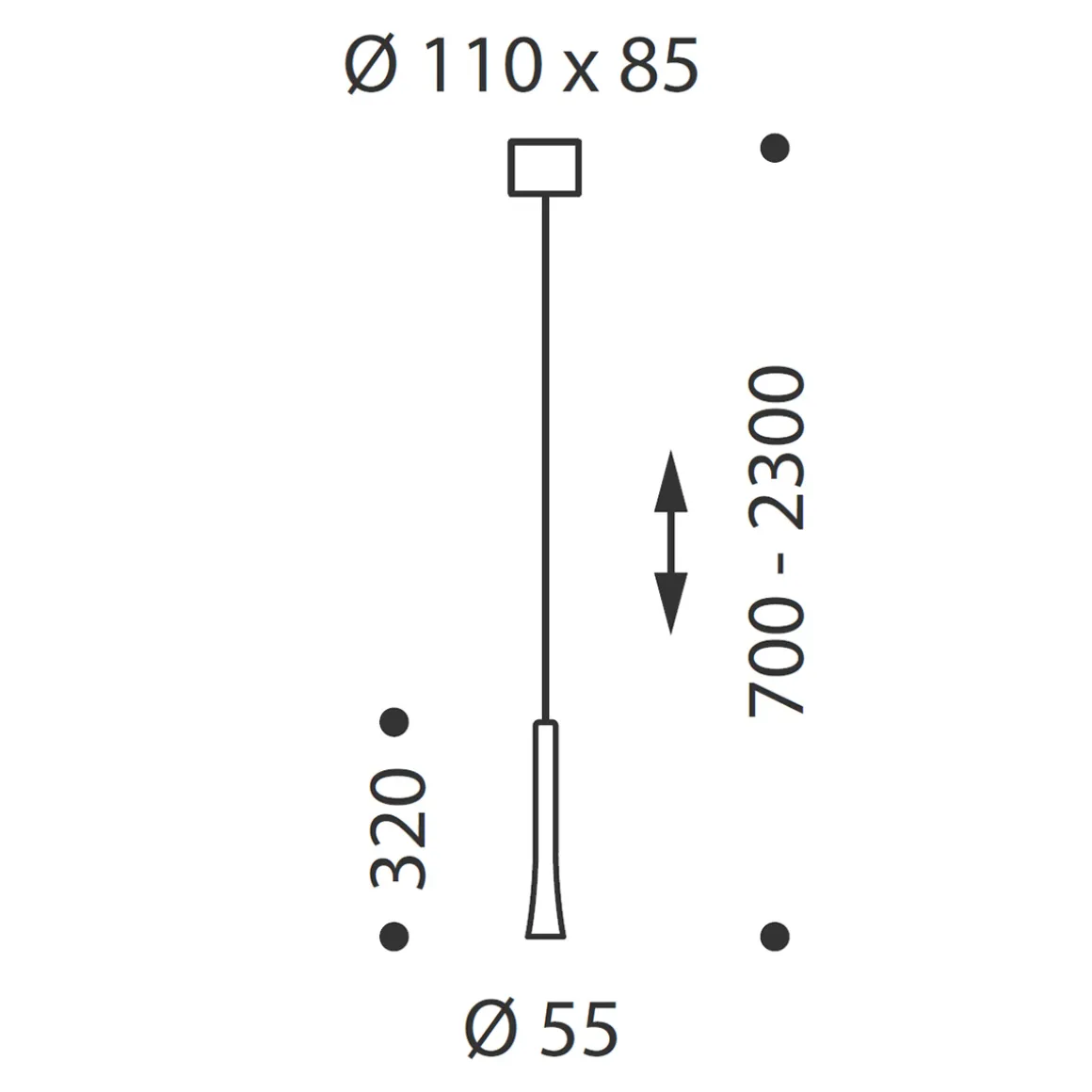 Oligo Rio LED Pendelleuchte, unsichtbare Höhenverstellung