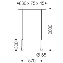 Oligo Rio LED Pendelleuchte, 2-flg.