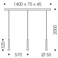 Oligo Rio LED Pendelleuchte, 3-flg.