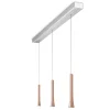 Oligo Rio LED Pendelleuchte, 3-flg., unsichtbare Höhenverstellung, Baldachin: Alu gebürstet