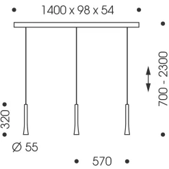 Oligo Rio LED Pendelleuchte, 3-flg., unsichtbare Höhenverstellung, Baldachin: Alu gebürstet