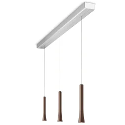 Oligo Rio LED Pendelleuchte, 3-flg., unsichtbare Höhenverstellung, Baldachin: Alu gebürstet