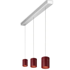 Oligo Tudor M LED Pendelleuchte, 3-flg., TW, unsichtbare Höhenverstellung, Baldachin: Alu gebürstet
