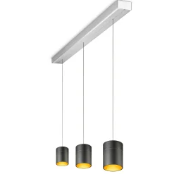 Oligo Tudor M LED Pendelleuchte, 3-flg., TW, unsichtbare Höhenverstellung, Baldachin: Alu gebürstet