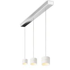 Oligo Tudor S LED Pendelleuchte, 3-flg., TW, unsichtbare Höhenverstellung, Baldachin: Chrom