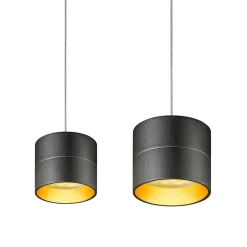 Oligo Tudor S LED Pendelleuchte, 2-flg., TW, unsichtbare Höhenverstellung, Baldachin: Alu gebürstet