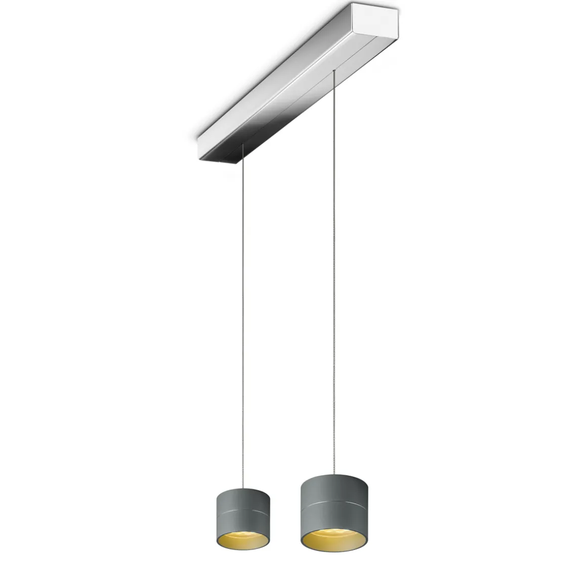 Oligo Tudor S LED Pendelleuchte, 2-flg., TW, unsichtbare Höhenverstellung, Baldachin: Chrom