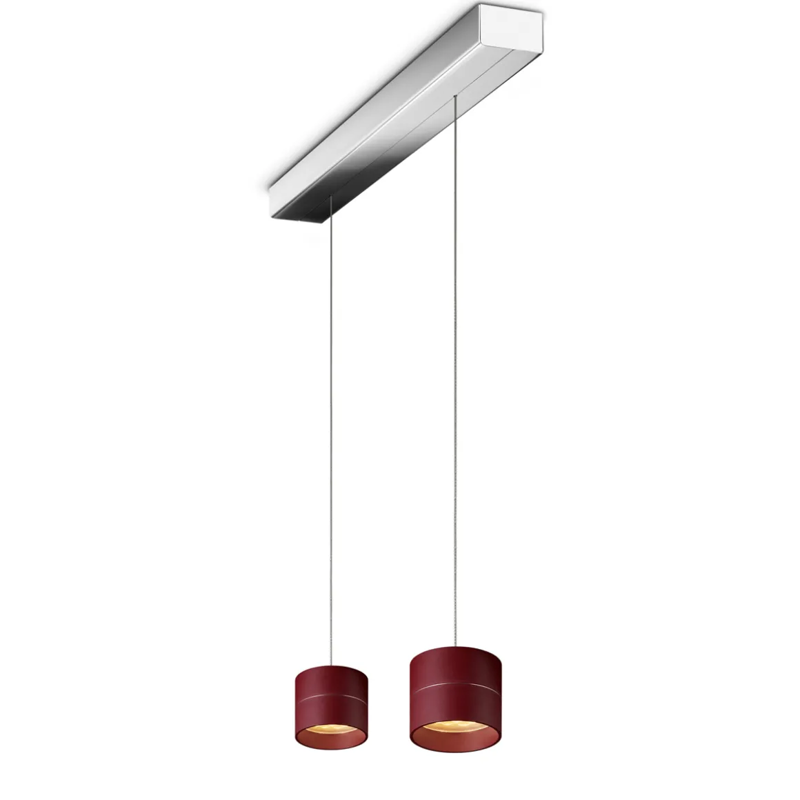 Oligo Tudor S LED Pendelleuchte, 2-flg., TW, unsichtbare Höhenverstellung, Baldachin: Chrom