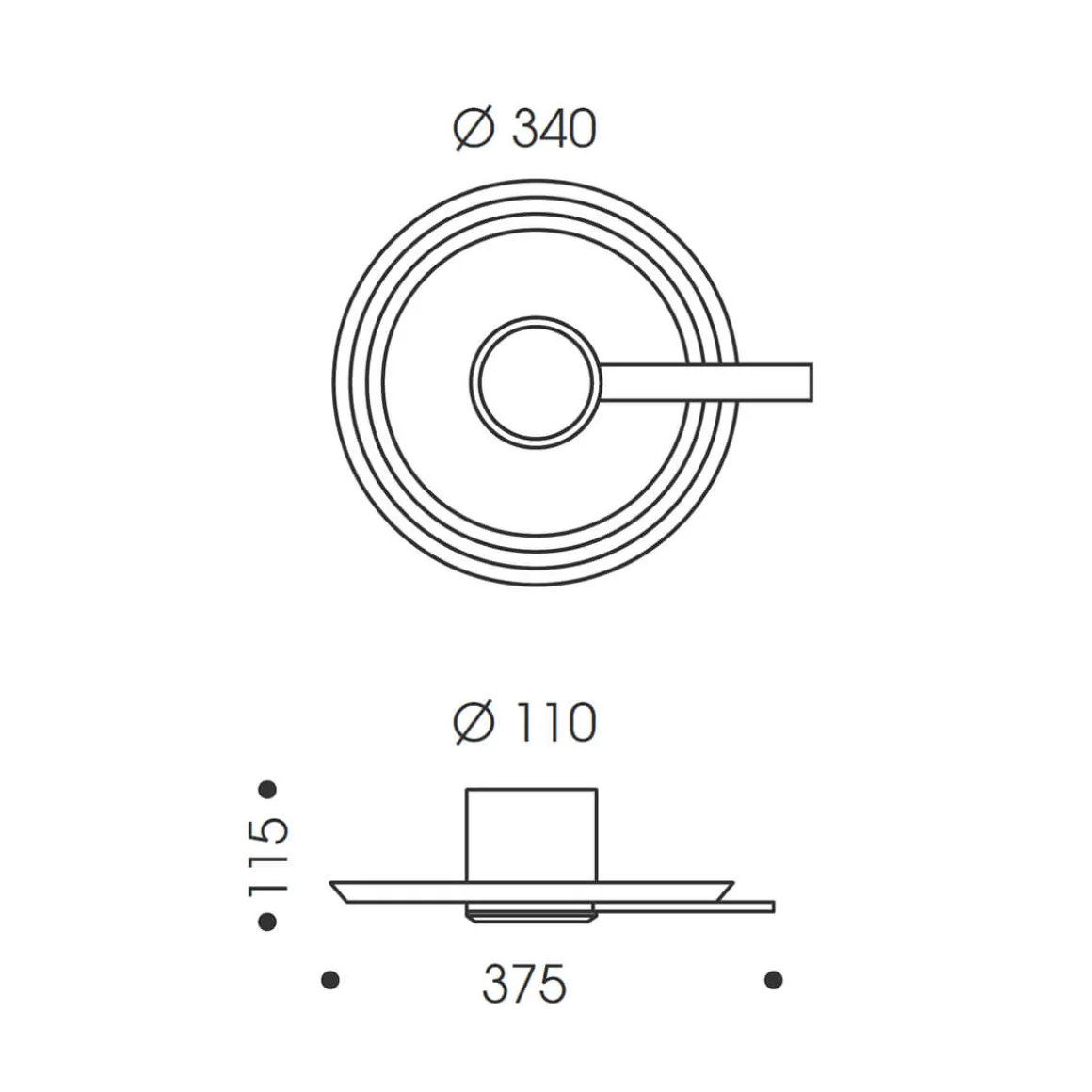 Oligo Yano 340 LED Wand- / Deckenleuchte, indirekt, Rückläufer