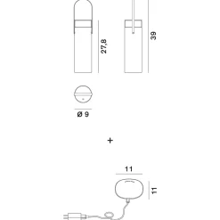 Rotaliana Chiardiluna LED Akkuleuchte & Vase, Auslaufmodell