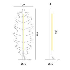 Rotaliana Eden F2 Eiche LED Akustik- / Stehleuchte