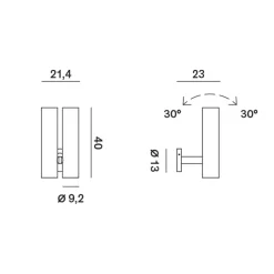 Rotaliana Tobu W1 LED Wandleuchte, 2700 K