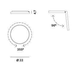Rotaliana Venere W2 LED Wand- / Deckenleuchte, 3000 K