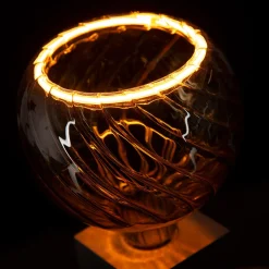 Segula Cubic Tischleuchte mit LED Floating Globe 150 twisted smokey grau