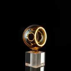 Segula Cubic Tischleuchte mit LED Floating Globe 150 90° smokey grau