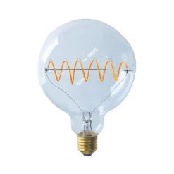 Segula LED Bridge Globe 125 Curved Plus klar E27, 6,5 W, 1900 K, dimmbar