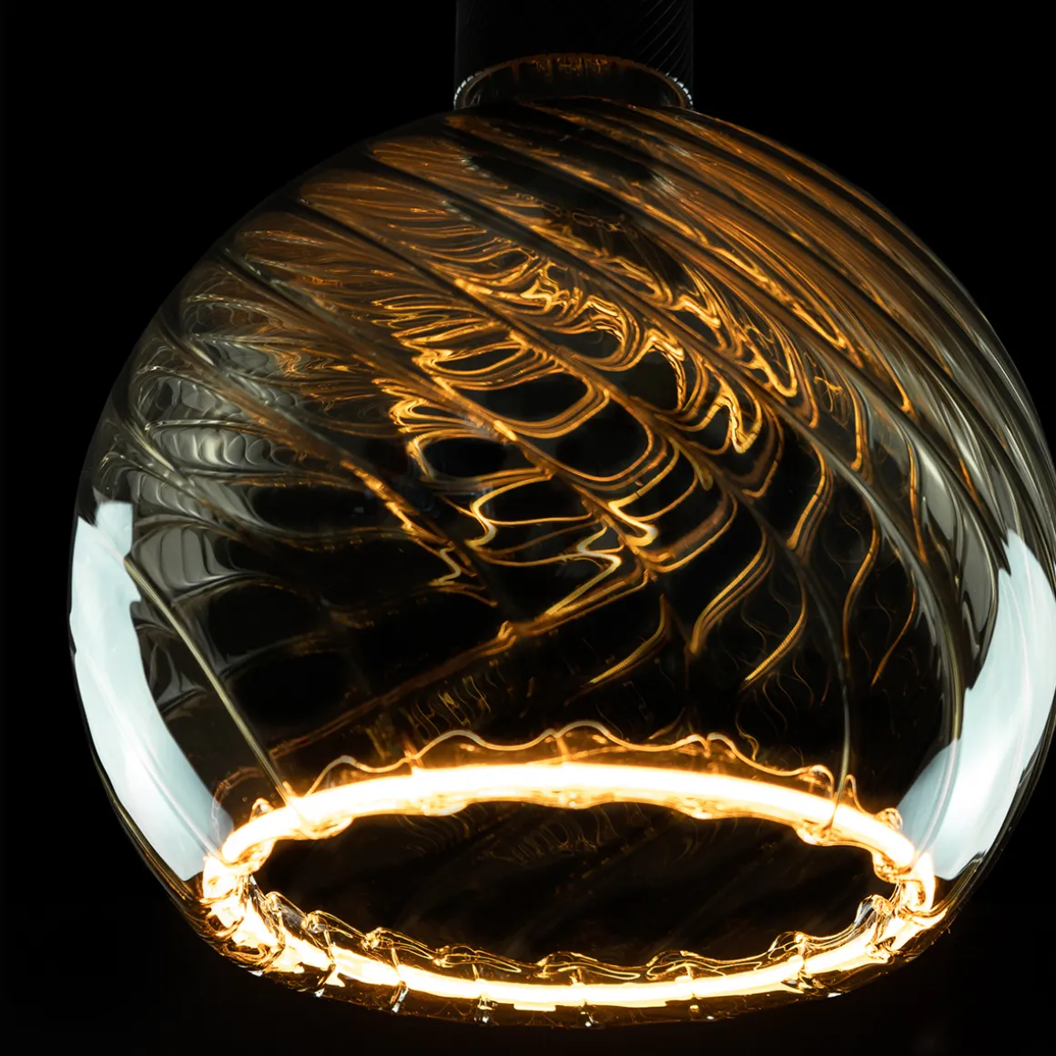 Segula LED Floating Globe 200 twisted smokey grau E27, 6 W, 1900 K, dimmbar