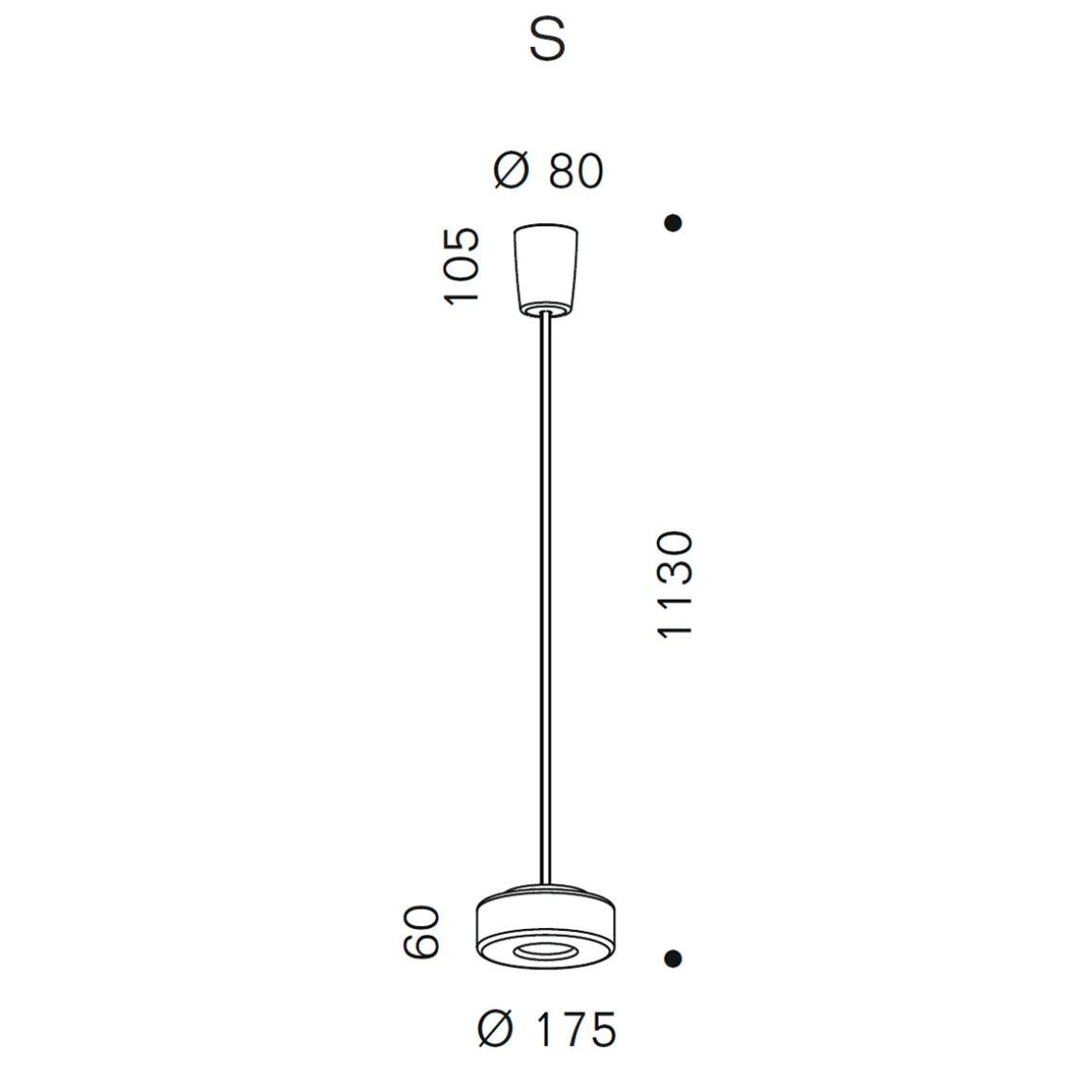 serien.lighting Curling Suspension Tube S LED Pendelleuchte, 2700 K