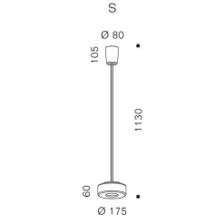 serien.lighting Curling Suspension Tube S LED Pendelleuchte, 3000 K