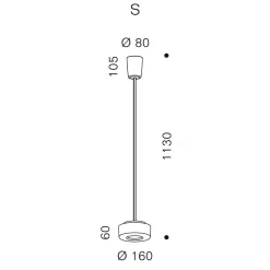 serien.lighting Curling Suspension Tube S LED Pendelleuchte, 3000 K