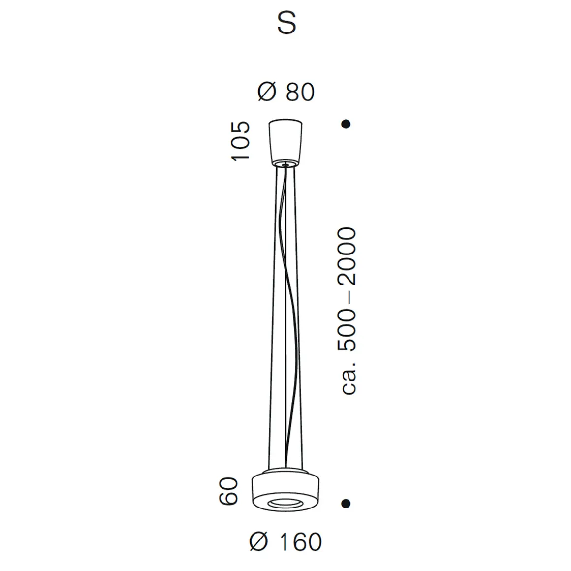 serien.lighting Curling Suspension Rope S LED Pendelleuchte, 2700 K