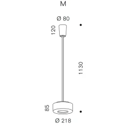 serien.lighting Curling Suspension Tube M LED Pendelleuchte, 2700 K